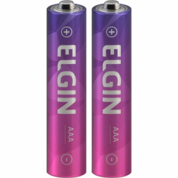 Pilhas Recarregáveis AAA Palito 900 mAh 2 unid Elgin