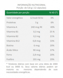 Chlorella - 60 Cápsulas + 10 de 400mg - Tiaraju